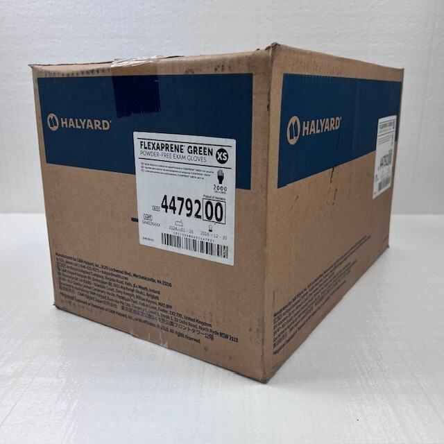 Halyard FLEXAPRENE* GREEN Exam Gloves 44792 – CASE of 2000 X-SMALL