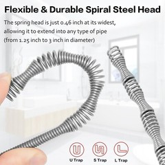 Drain Auger 25ft 1/4in Drum Plumbing Drain Snake Clog Remover Autofeed
