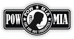 2pcs POW MIA Hard Hat Helmet Decals Stickers WW2 Vietnam Prisoner War Missing