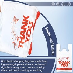 YoYoRain White Thank you bags, 100PCS T shirt bags, To Go Bags,Grocery bags, …