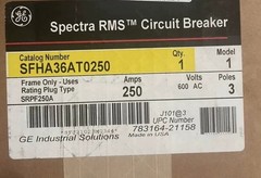 GE SFHA36AT0250 250A 600V Circuit Breaker FRAME