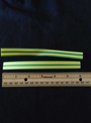 1/2 ” inch 12.7mm YELLOW/GREEN 2:1 heat shrink tubing polyolefin (1FOOT)