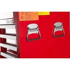 Westward 32H848 Westward Intermediate Chest, 3-Drawers, Powder Coated Red,