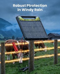 45-Mile Solar Electric Fence Charger 1.0J 8KV-12KV Electric Energizer for Cattle