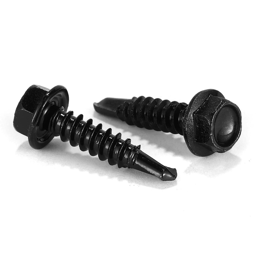#10 x 3/4″ Sheet Metal Screws 100PCS 410 Stainless Steel Hex Washer Head Tek …
