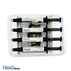 Hexa A2 Flowable Composite Light Cure, Low Viscosity (4 x 2gm Syringes, 20 Tips)