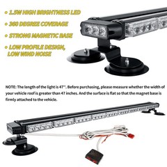 ASPL 47” Rooftop Strobe Flashing Light Bar with 28 Strong Magnets High Visib…