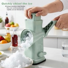 Home Use Rotary Ice Shaver W/ Handle Manual Hand Crank Snow Cone Maker Machine