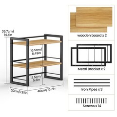 ART-GIFTREE Office Desk Shelf 15.7 L x 7.87 W x 14.4 H inches, Black