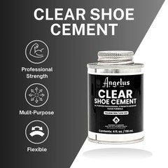 Angelus Clear Shoe Cement – 4 oz Professional-Strength Glue 4 fl. oz.,