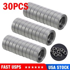 30PC 10x15x4 mm 6700ZZ Steel Metal Shielded Ball Bearings Thin Wall Roller Kit.