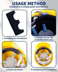 6 PCS Hard Hat Liner, Hard Hat Sweatband, Washable Hardhat Sweatband, Reusable F