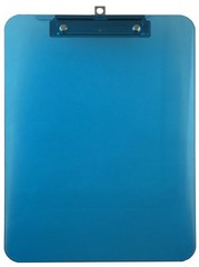 Plastic Clipboard Transparent Color Letter Size Low Profile Clip Pack of 6 Blue