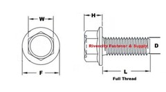 M8-1.25×25 Hex Head Flange Bolts 8mm x 25mm Grade 10.9 Steel Screws M8x1.25 x 25