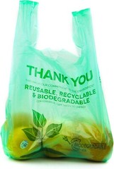 5000 Biodegradable T-Shirt Bags 1/6 Large 22″x6.5″x12″ Grocery Shopping Plastic