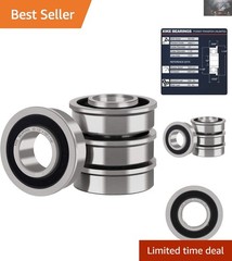 Durable 4 Pack of Flanged Ball Bearings 1/2″ ID x 1-1/8″ OD for Smooth Running