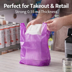 Bags 1/10 Small 8 x 4 x 15 T-Shirt Plastic Grocery Shopping Bags Burgundy