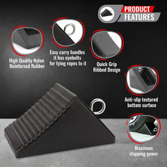 AFA Tooling – Heavy Duty Rubber Wheel Chocks W/Eyebolt Tie off Handles – RV Whee