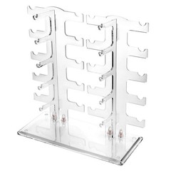 Lamoutor 2 Row Sunglasses Rack Holder Glasses Display Stand Transparent Color