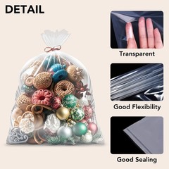 32 X 42 Inches 2 Mil Clear Plastic Storage Bags, Extra Large Flat Plastic Bag, I