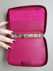 Filofax Pennybridge Pocket Zip Ring Binder in Raspberry (Discontinued)