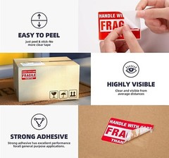 10 FRAGILE Handle with Care stickers DOT 2×3 inch Shipping Label UPS Fedex USPS