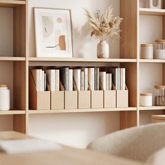 Brown Magazine File Holder Cardboard Rack Foldable Storage Organizer Box 12PK