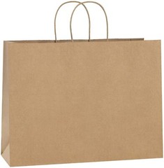 Paper Shopping Bags 250 Natural Kraft 16″ x 6 x 12″ Retail Merchandise Handles
