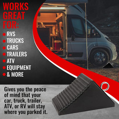 AFA Tooling – Heavy Duty Rubber Wheel Chocks W/Eyebolt Tie off Handles – RV Whee