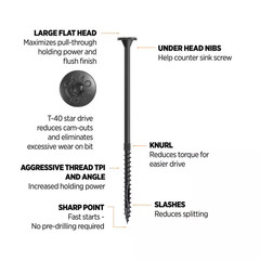 5/16 In. X 6-3/4 In. Star Drive Flat Head Multi-Purpose + Multi-Ply Structural W