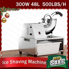 500LB/H Commercial Snow Cone Machine,300W Big Ice Shaving Machine for Home Party