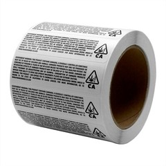 California Warning with Prop 65 Label, 4″x1″, 1,000 Stickers
