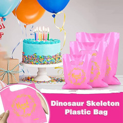 100 PCS 3 Sizes Thank You Plastic Merchandise Bags Shopping Bag with Handle Reta