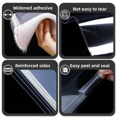 100 Count 10×13 self sealing Cellophane Bags, Resealable Clear Poly Bags for …