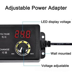 Adjustable Voltage 3 to 24V AC / DC Switch Power Supply Adapter W/LED Display US