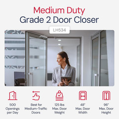 Medium Duty Commercial Automatic Door Closer – Surface-Mounted Auto Door Closer