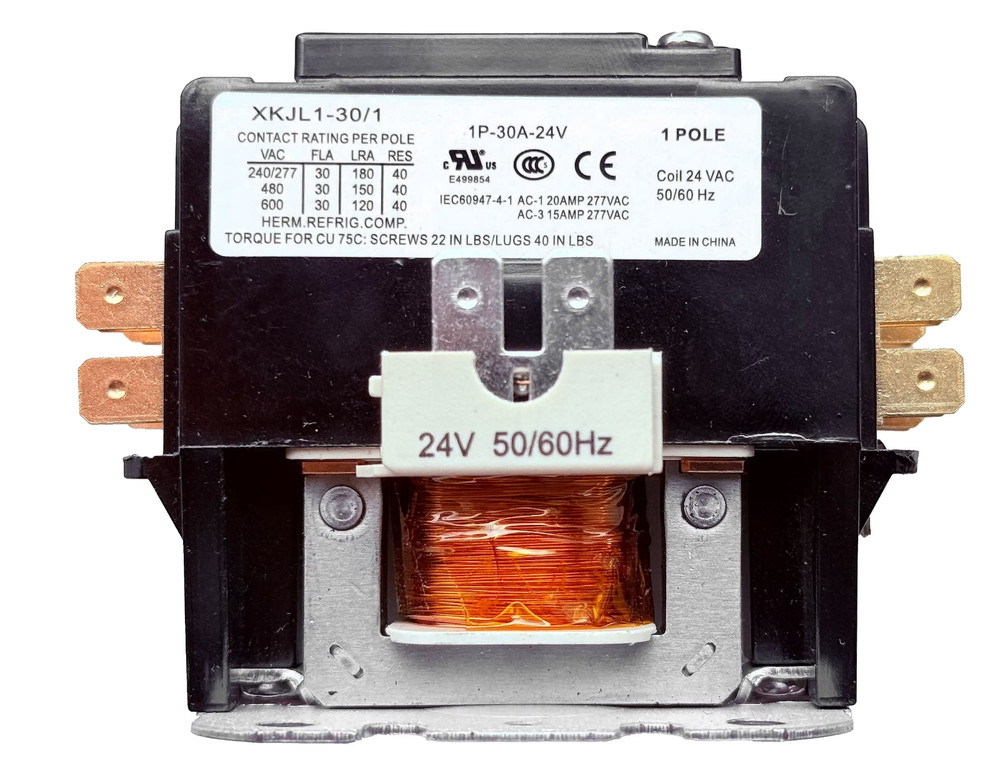 CoralVolt 30A HVAC Contactor 1 Pole 24V Coil Definite Purpose UL Rated