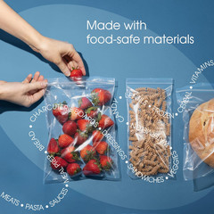 – 12″ X 15″ (100 Count) 2 Mil Clear Reclosable Zip Plastic Poly Bags with Reseal