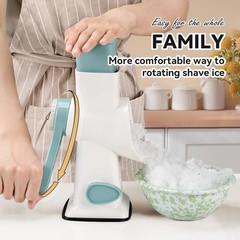 Rotary Ice Shaver Manual White – Stainless Steel Blade, Quick Labor-Saving Handl