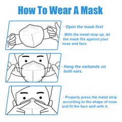 [50 Pieces] Disposable 5-Layers KN95 Face Mask Mouth Protective Respirator Black