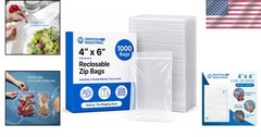 1000 Pack 4×6 Clear Ziplock Poly Bags – Resealable 2 Mil