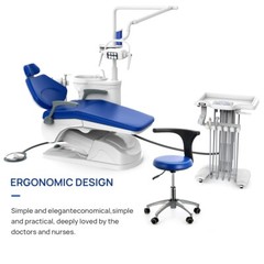 Dental Unit Chair Computer Controlled DC Motor PU Leather Stool/Handpiece 4Hole
