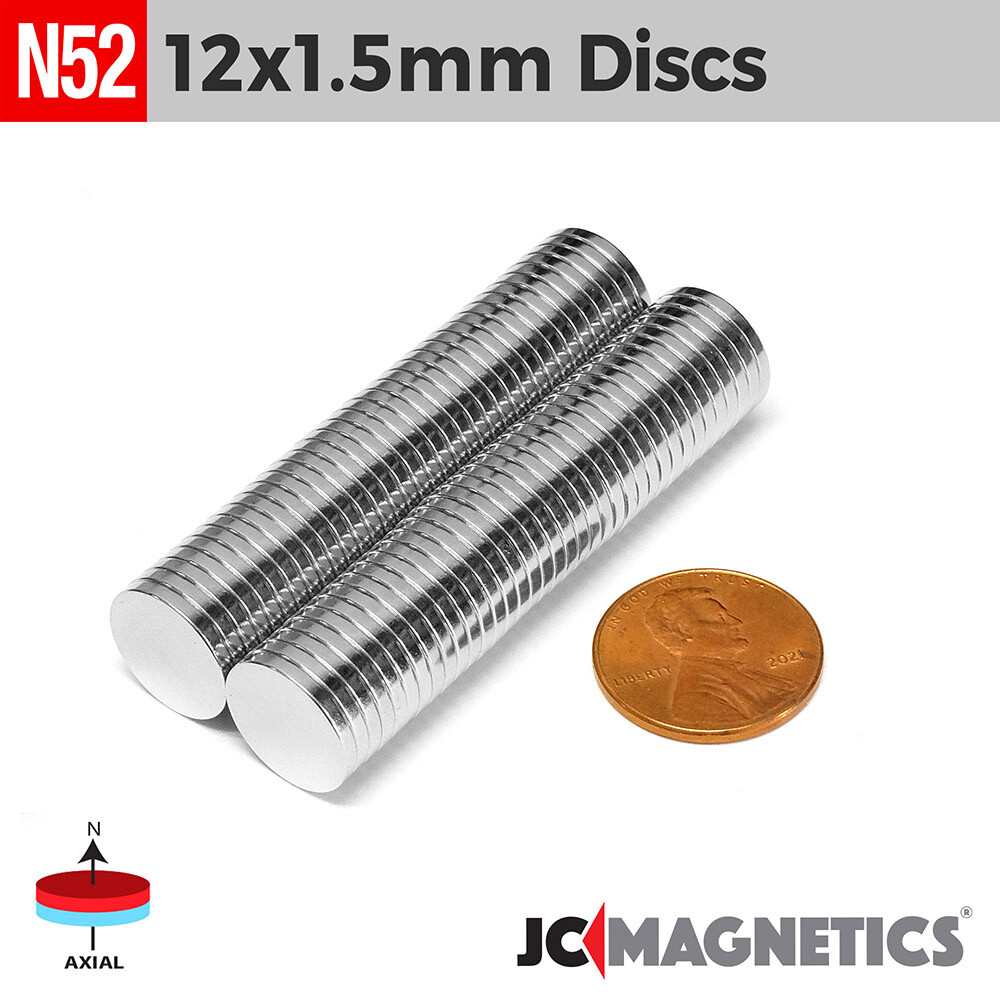 12mm x 1.5mm N52 Super Strong Rare Earth Neodymium Magnet Round Disc 12×1.5mm