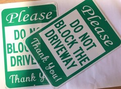 Please Do Not Block The Driveway 40 Rust Free Aluminum 7×10 Inches 2-Pack