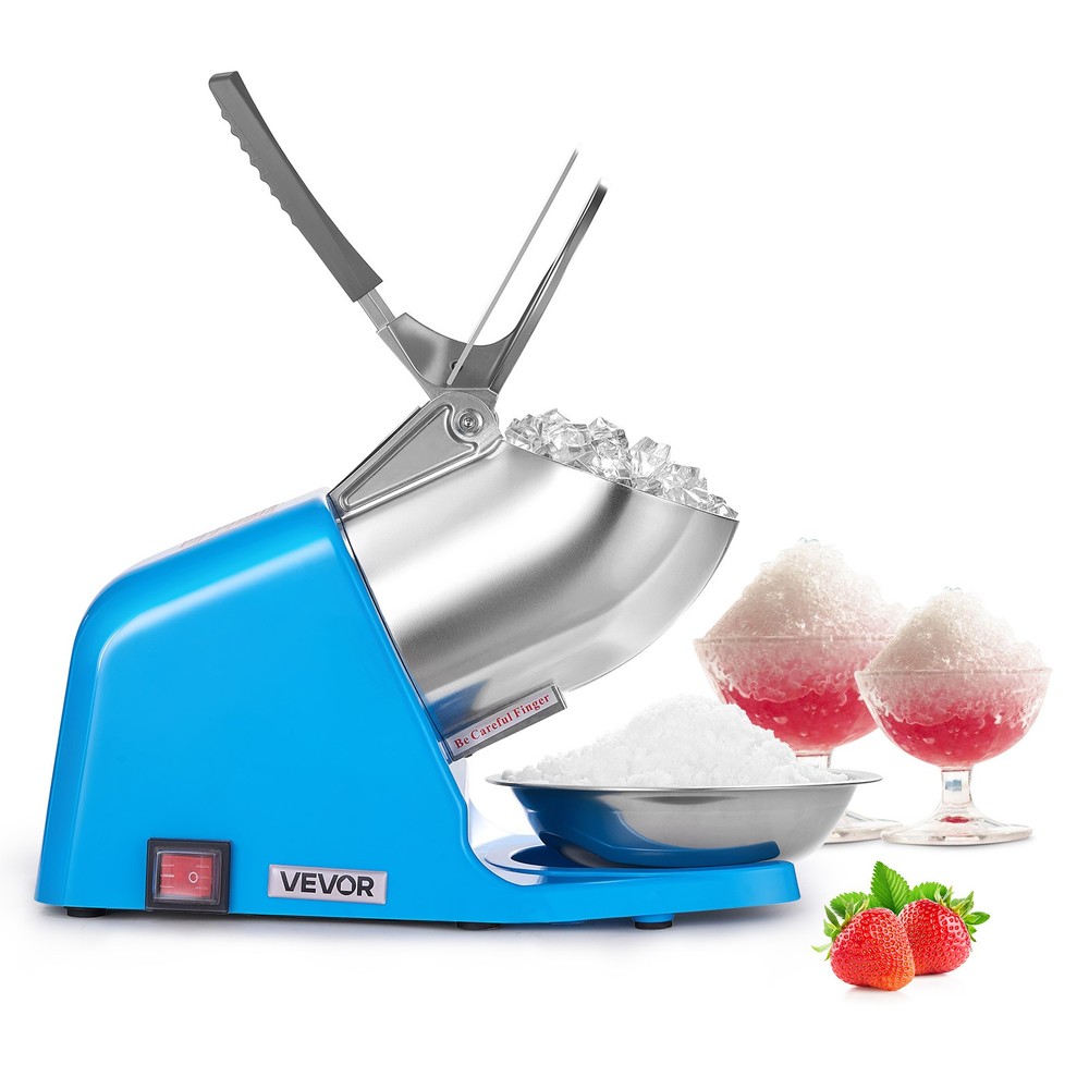 VEVOR Commercial Ice Crusher 286LBS/H Electric Snow Cone Maker Shaved Ice Blue