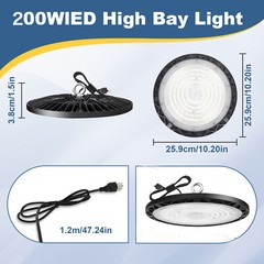 20x 200W UFO Led High Bay Light Industrial Commercial Factory Warehouse 90-277V