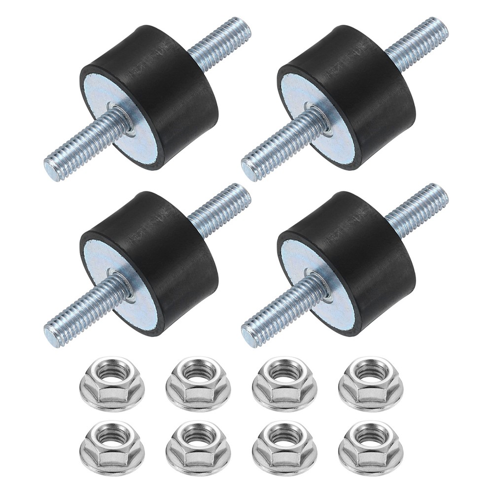4Pcs M6 x 18mm Rubber Mounts 15 x 25mm Rubber Vibration Isolator with Nuts