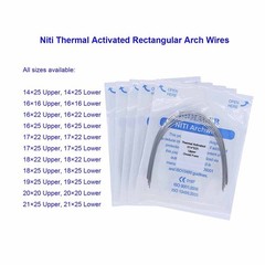 20×Dental Orthodontic Niti Thermal Activated Rectangular Arch Wires 17×25 Upper