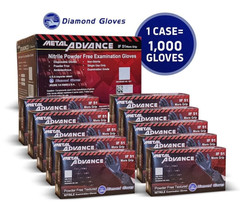 Advance Black Nitrile Exam Gloves IF 51, 5 Mil Disposable Gloves 1000pc S/M/L/XL