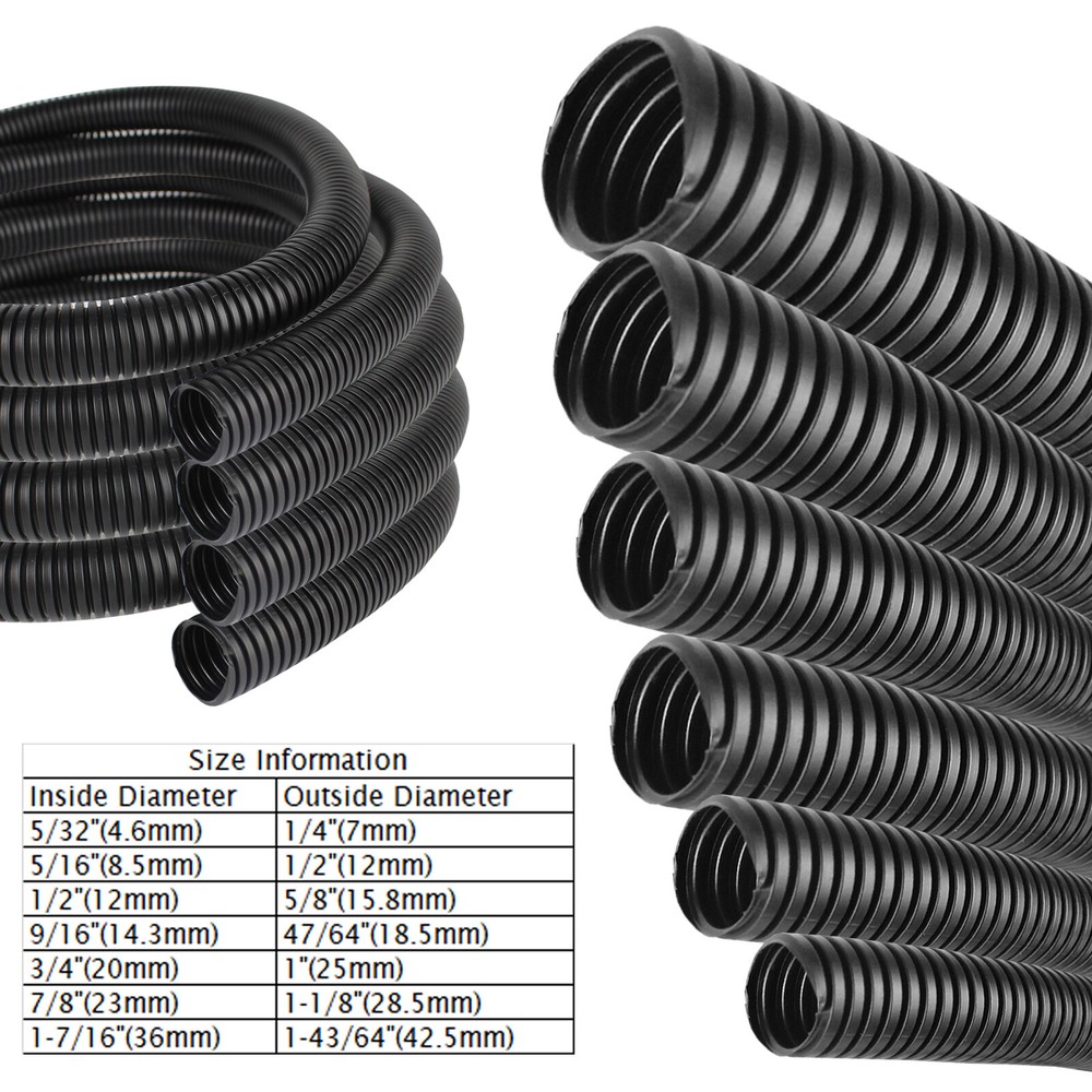 1/2″,3/4″ ,1″ Polyethylene Flexible Split Loom Tubing Harness Wrap Cable Lot